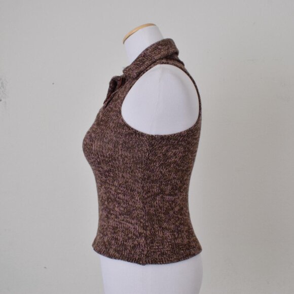 Vintage '90s Collared Variegated Knit Top - Picture 2 of 10